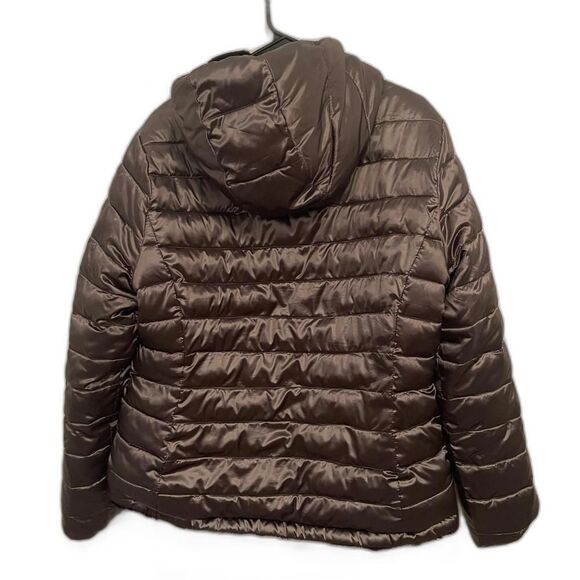 Andrew Marc Puffer Jacket Gray Faux Fur Reversible Women’s Size Large - Picture 2 of 7